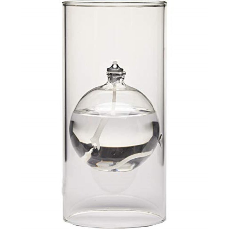 Firefly Fuels Refillable Glass Oil Candle - Transcend 6.5â€ Hurricane-Style Indoor/Outdoor Lantern. Clean Candle for Dining, Events, and Emergency Lighting. Use with Liquid Paraffin or Lamp Oil - Image 1